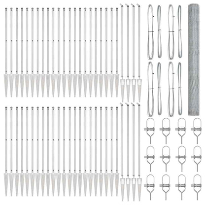 Afrasteringspaal Zilver 100 x 1,6 m (25 mm gaas) Staal