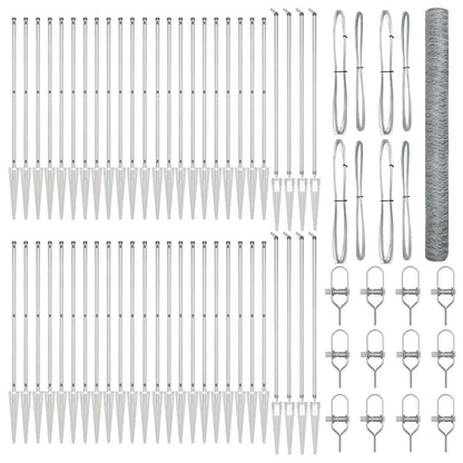 Afrasteringspaal Zilver 100 x 1,6 m (50 mm mazen) Staal