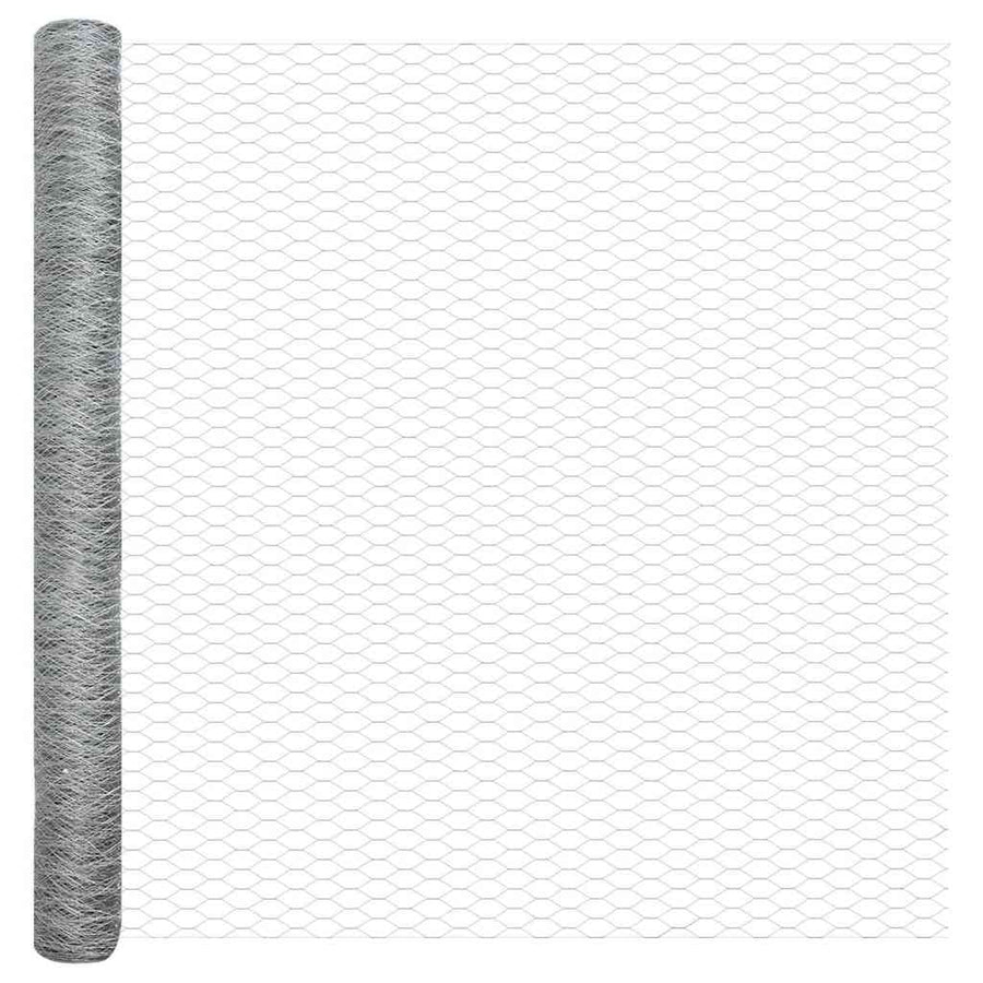 Afrasteringspaal Zilver 100 x 1,6 m (50 mm mazen) Staal