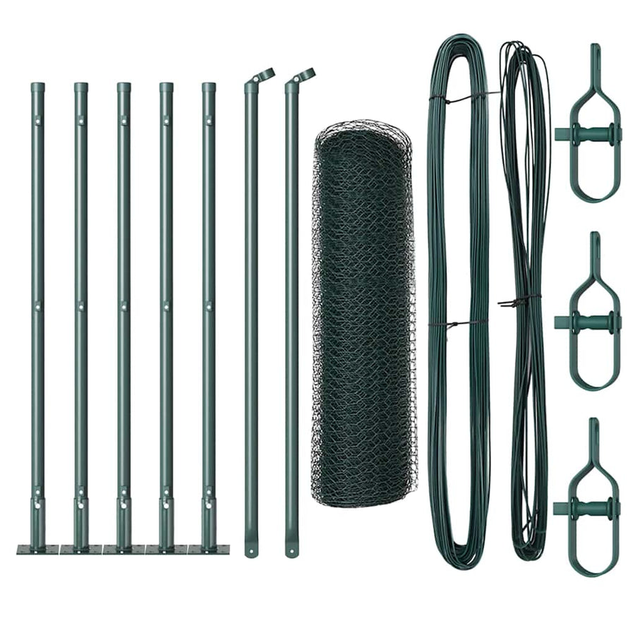 Afrasteringspaal Groen 10 x 0,4 m (13 mm gaas) Staal en PVC
