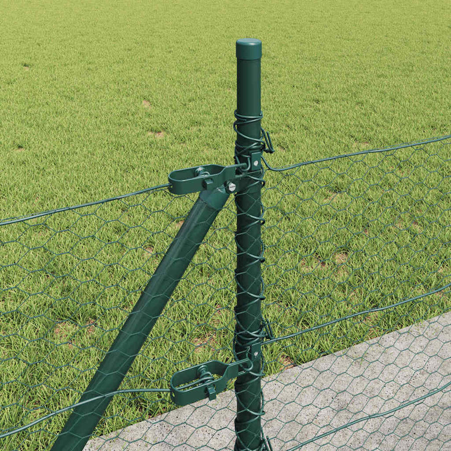 Afrasteringspaal Groen 10 x 0,4 m (25 mm gaas) Staal en PVC