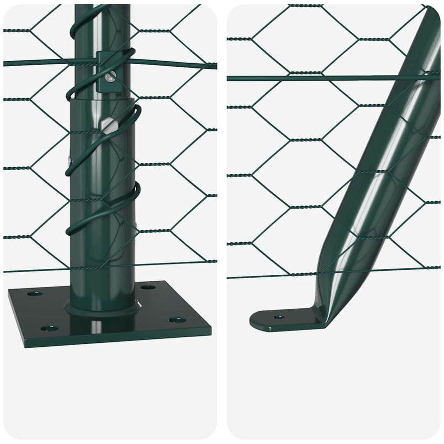 Afrasteringspaal Groen 10 x 0,4 m (36 mm gaas) Staal en PVC