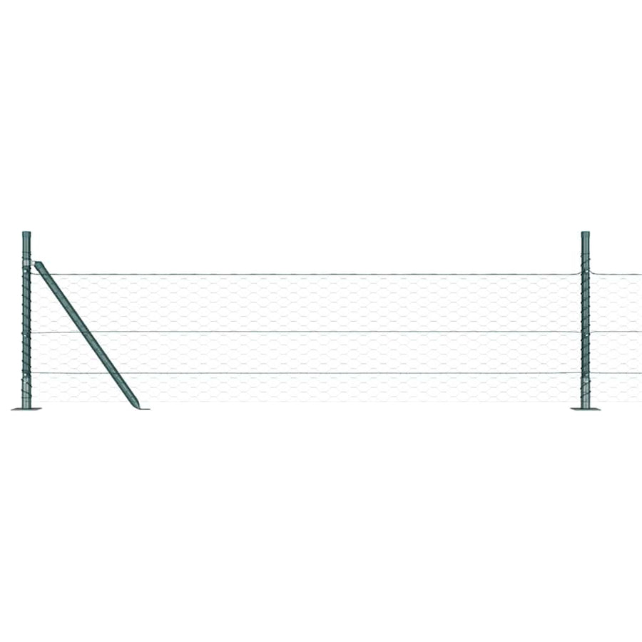 Afrasteringspaal Groen 10 x 0,4 m (36 mm gaas) Staal en PVC