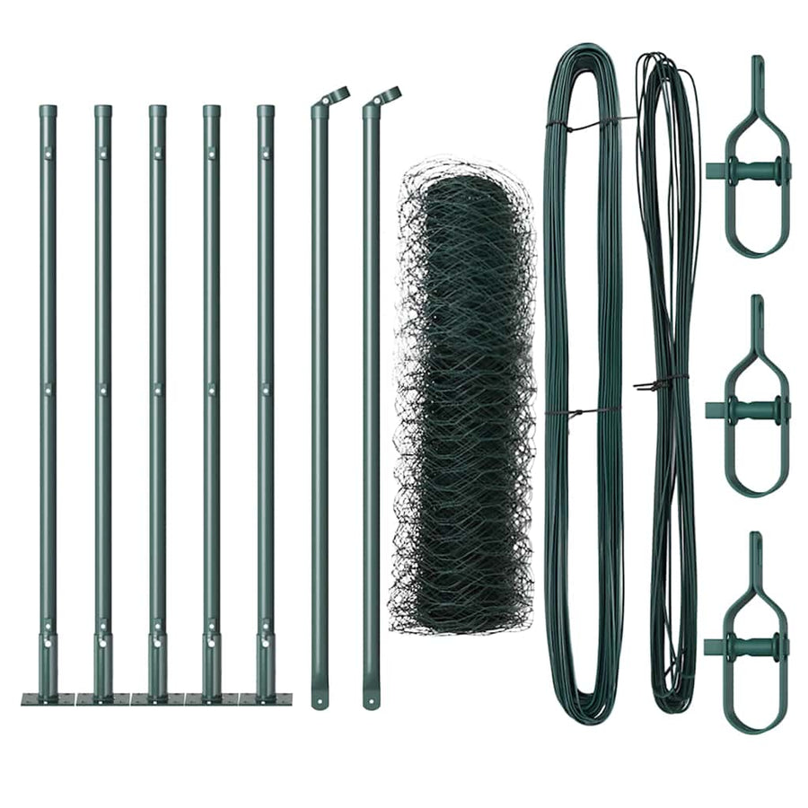 Afrasteringspaal Groen 10 x 0,4 m (36 mm gaas) Staal en PVC