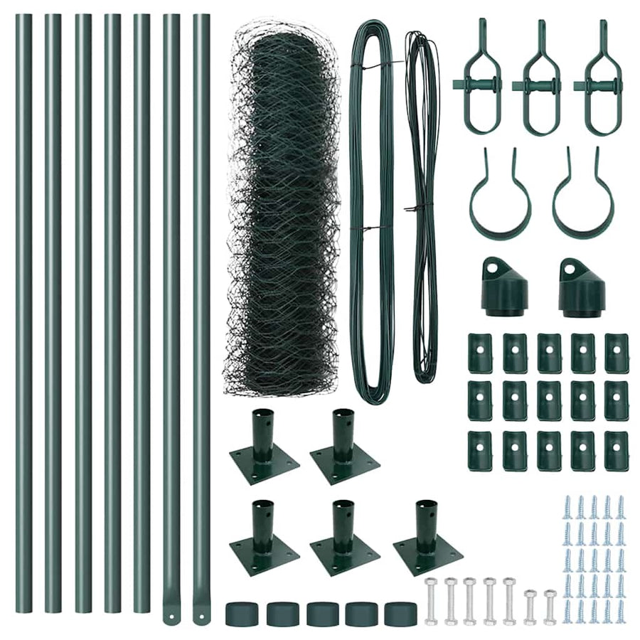 Afrasteringspaal Groen 10 x 0,4 m (36 mm gaas) Staal en PVC