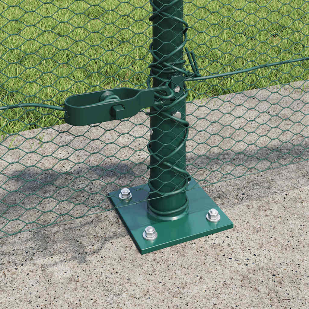 Afrasteringspaal Groen 10 x 0,5 m (13 mm gaas) Staal en PVC