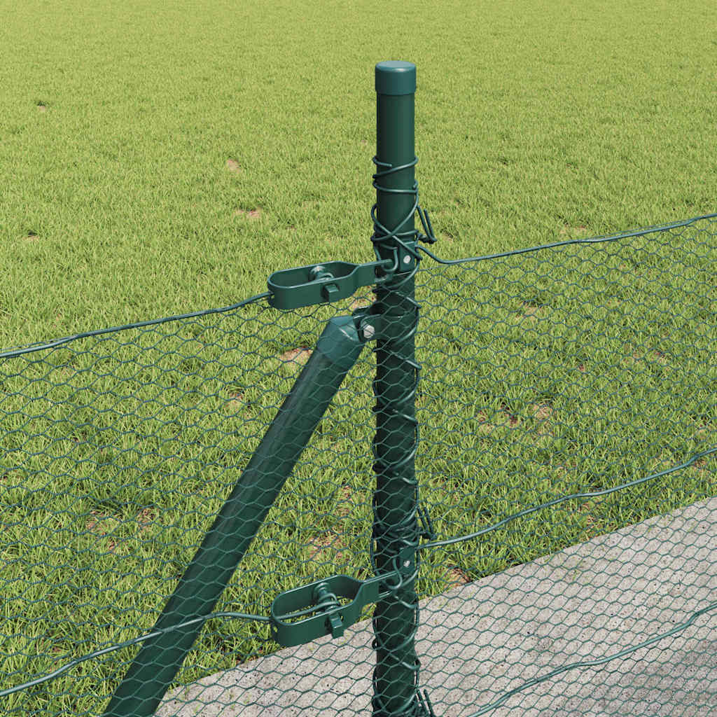 Afrasteringspaal Groen 10 x 0,5 m (13 mm gaas) Staal en PVC