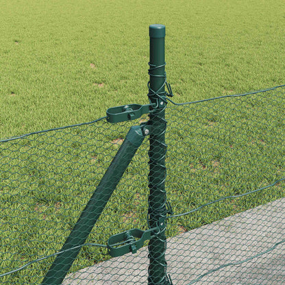 Afrasteringspaal Groen 10 x 0,5 m (13 mm gaas) Staal en PVC
