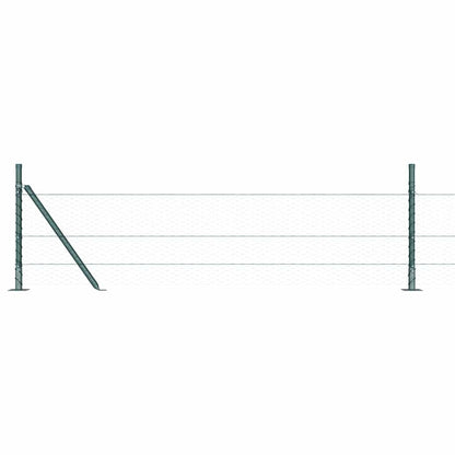 Afrasteringspaal Groen 10 x 0,5 m (25 mm gaas) Staal en PVC