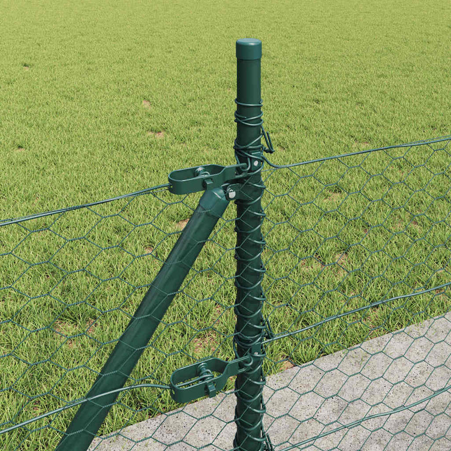 Afrasteringspaal Groen 10 x 0,5 m (36 mm gaas) Staal en PVC