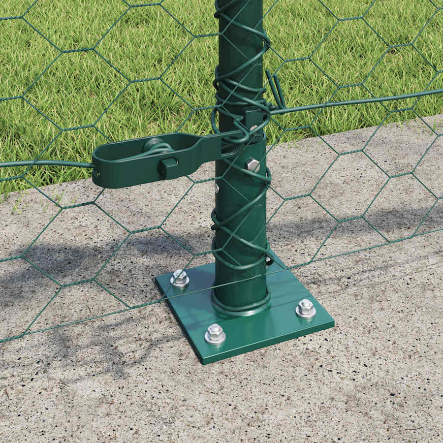 Afrasteringspaal Groen 10 x 0,5 m (50 mm gaas) Staal en PVC