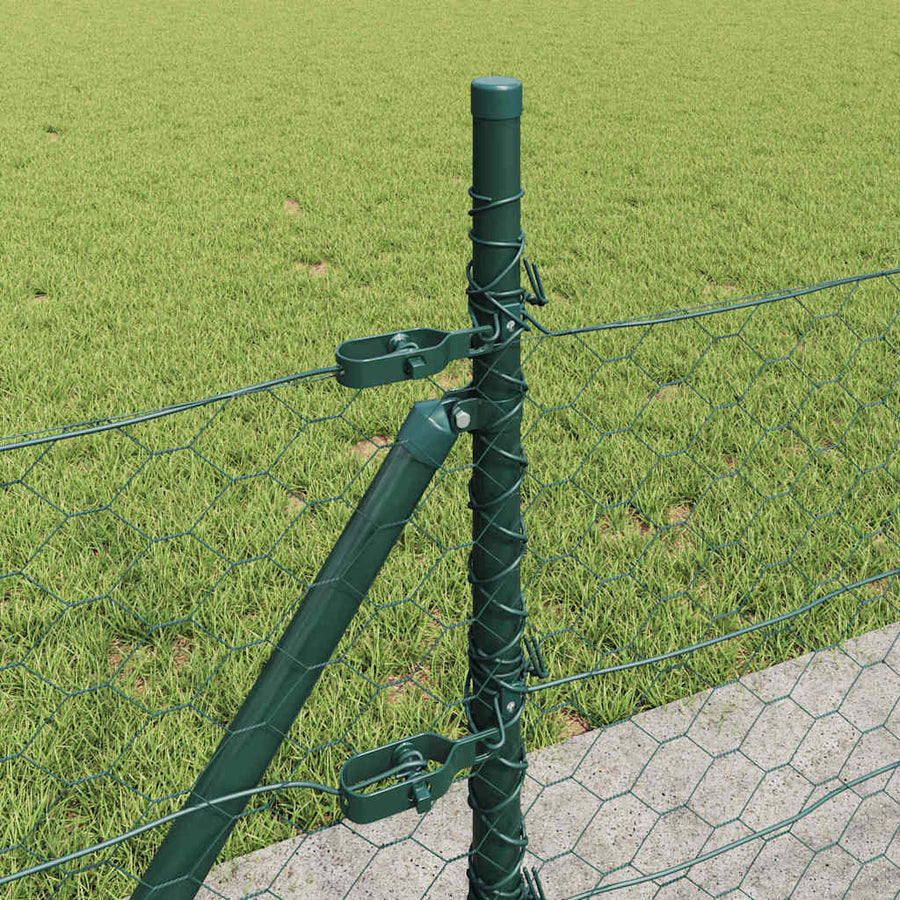 Afrasteringspaal Groen 10 x 0,5 m (50 mm gaas) Staal en PVC
