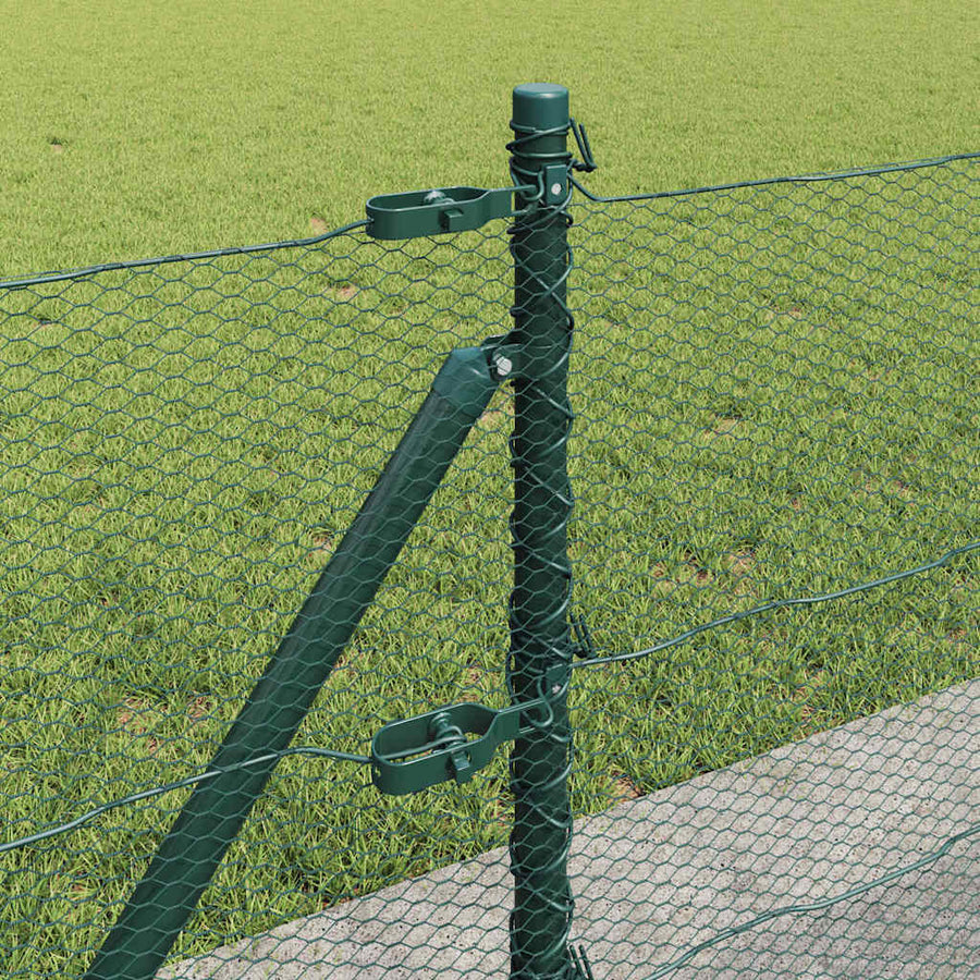 Afrasteringspaal Groen 10 x 0,6 m (13 mm gaas) Staal en PVC