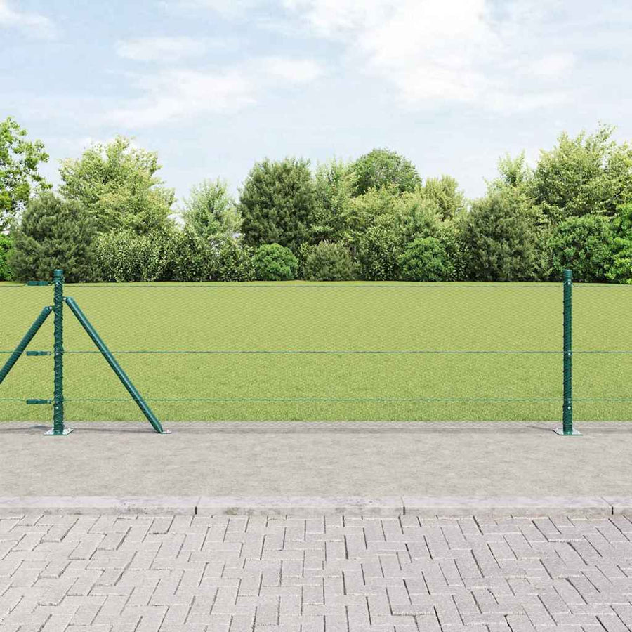 Afrasteringspaal Groen 10 x 0,6 m (13 mm gaas) Staal en PVC