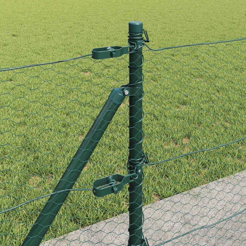 Afrasteringspaal Groen 10 x 0,6 m (25 mm gaas) Staal en PVC