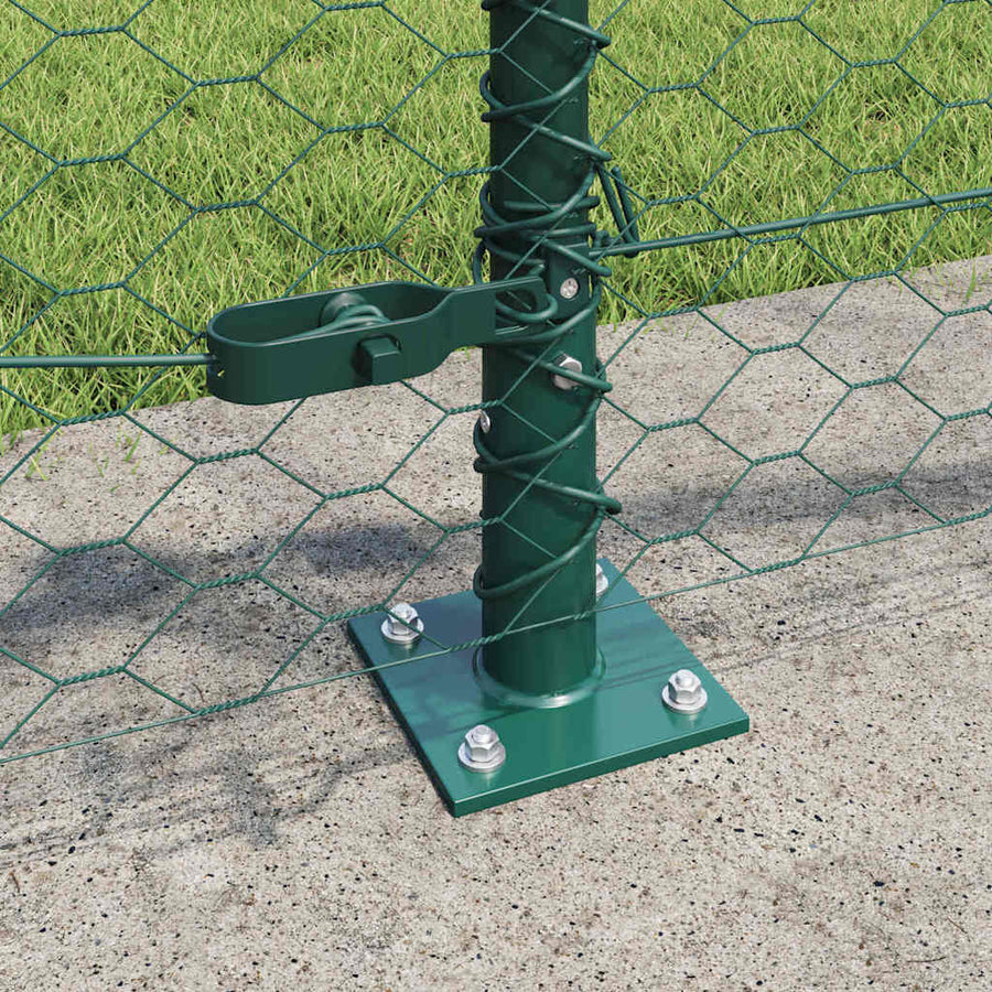 Afrasteringspaal Groen 10 x 0,6 m (36 mm gaas) Staal en PVC
