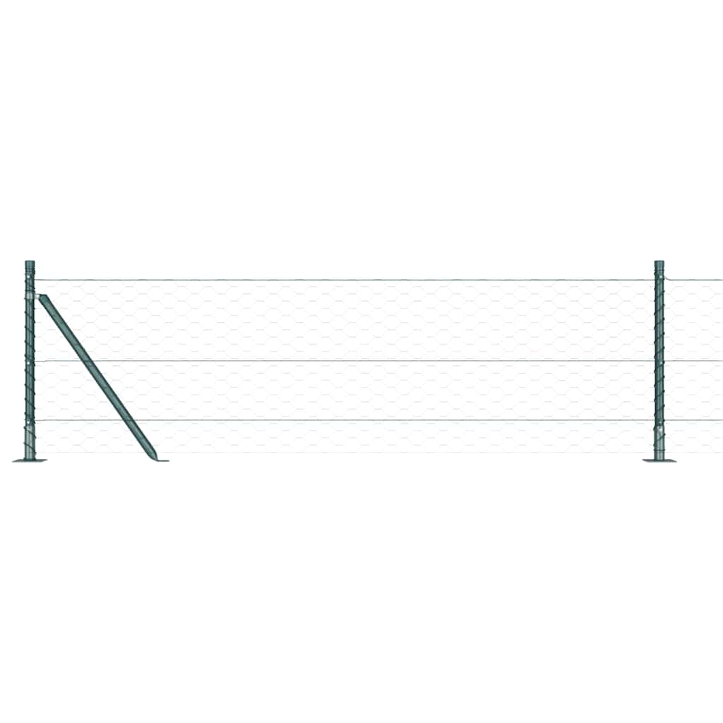Afrasteringspaal Groen 10 x 0,6 m (50 mm gaas) Staal en PVC