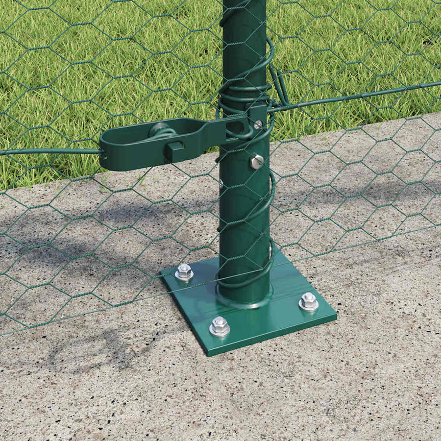 Afrasteringspaal Groen 10 x 0,8 m (25 mm gaas) Staal en PVC