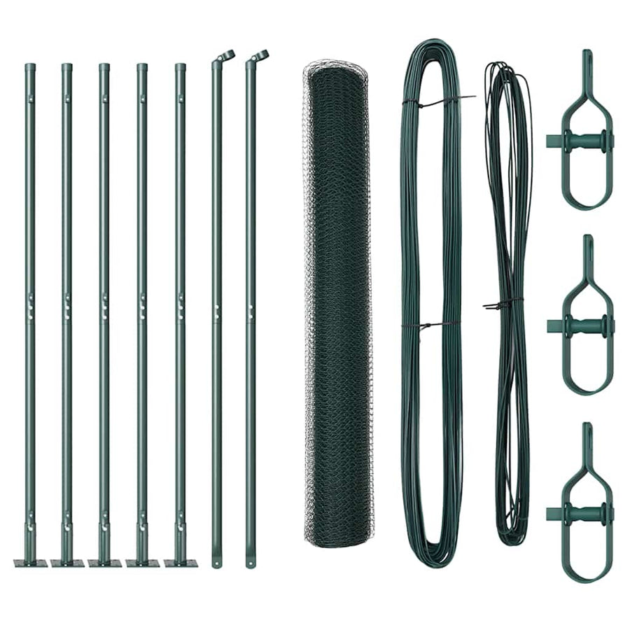 Afrasteringspaal Groen 10 x 0,8 m (25 mm gaas) Staal en PVC