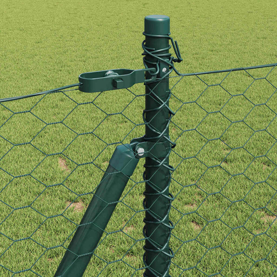 Afrasteringspaal Groen 10 x 0,8 m (36 mm gaas) Staal en PVC