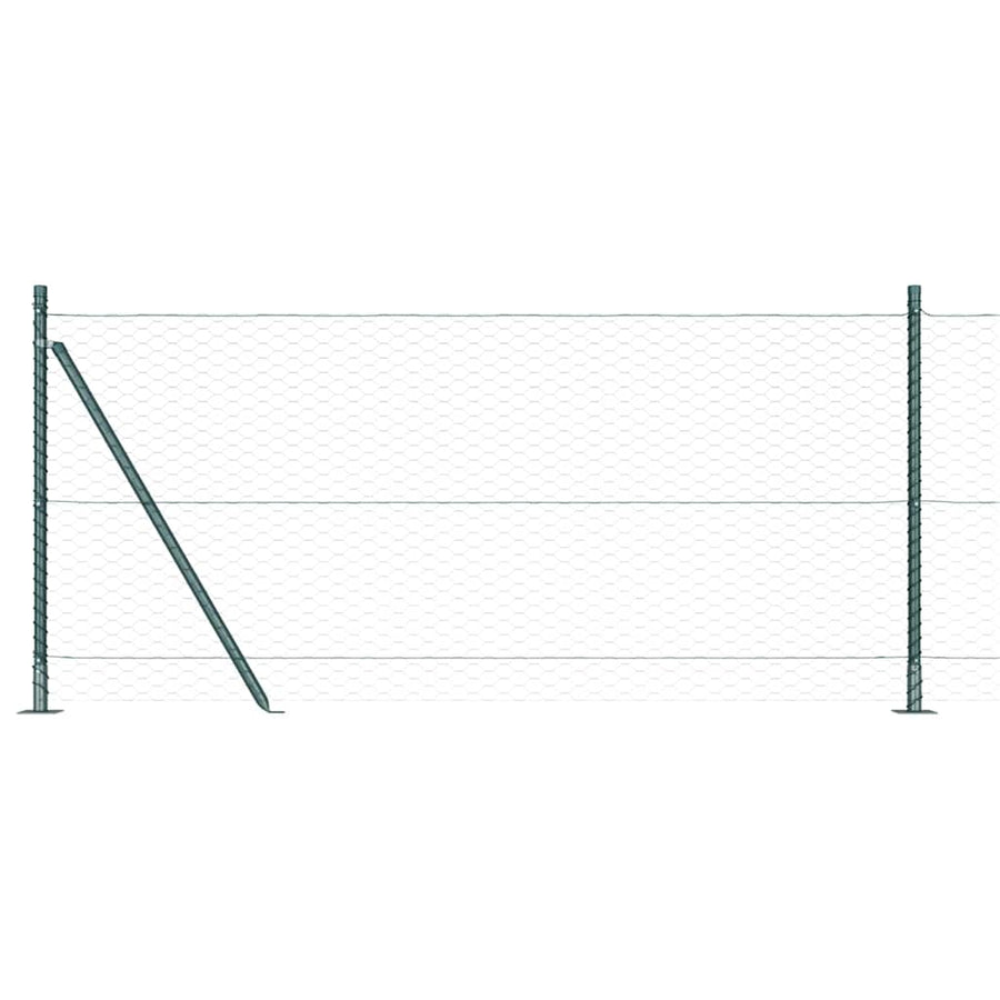 Afrasteringspaal Groen 10 x 0,8 m (36 mm gaas) Staal en PVC
