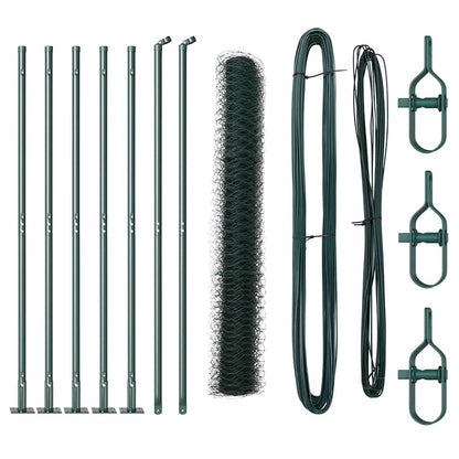 Afrasteringspaal Groen 10 x 1 m (36 mm gaas) Staal en PVC