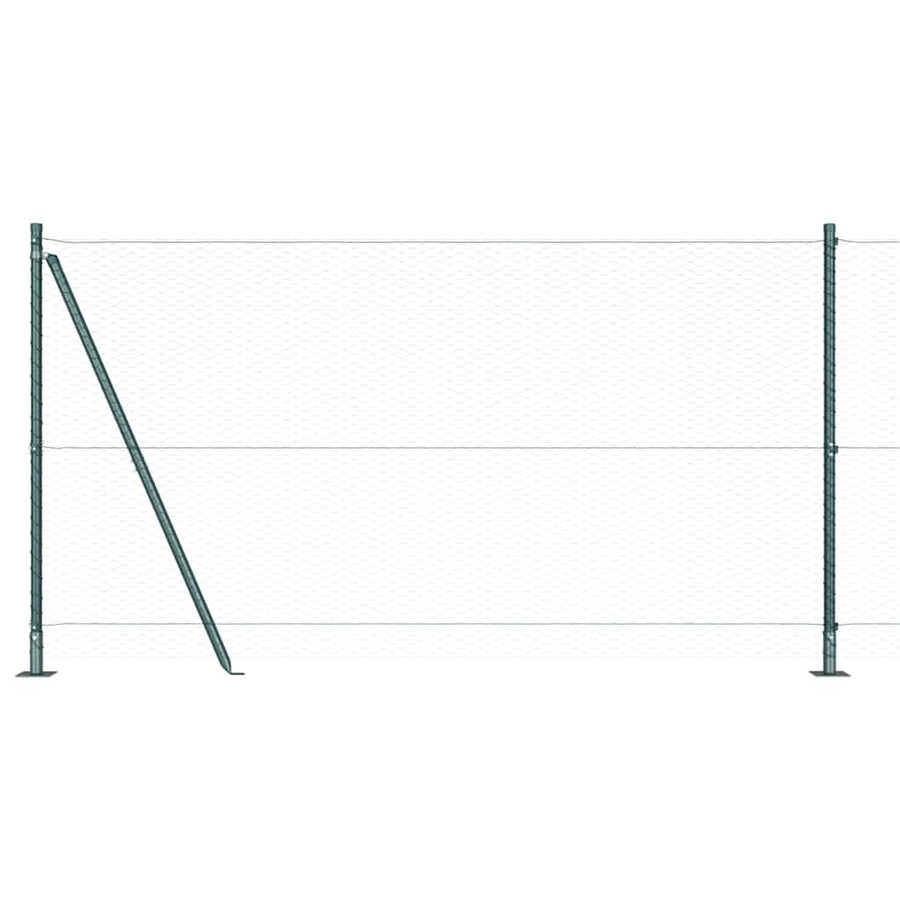 Afrasteringspaal Groen 10 x 1,2 m (25 mm gaas) Staal en PVC