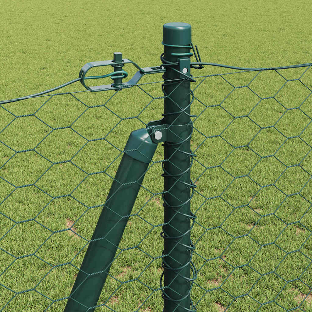 Afrasteringspaal Groen 10 x 1,2 m (36 mm gaas) Staal en PVC