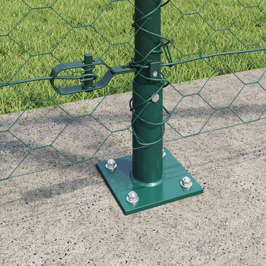 Afrasteringspaal Groen 10 x 1,2 m (50 mm gaas) Staal en PVC