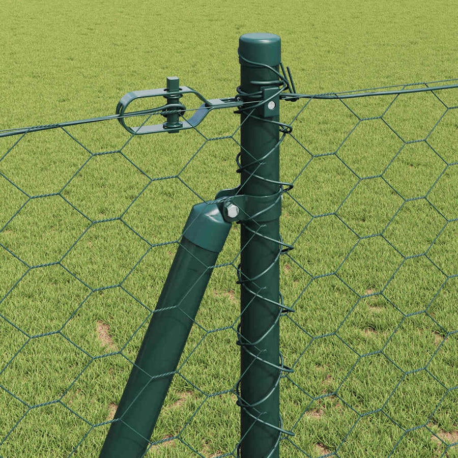 Afrasteringspaal Groen 10 x 1,2 m (50 mm gaas) Staal en PVC