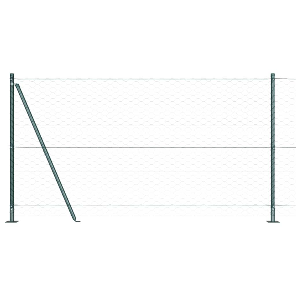Afrasteringspaal Groen 10 x 1,2 m (50 mm gaas) Staal en PVC