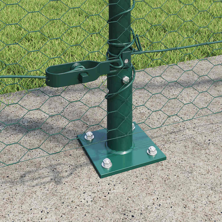 Afrasteringspaal Groen 10 x 1,4 m (25 mm gaas) Staal en PVC