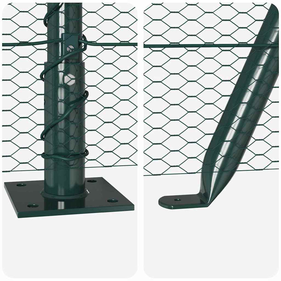 Afrasteringspaal Groen 10 x 1,5 m (13 mm gaas) Staal en PVC