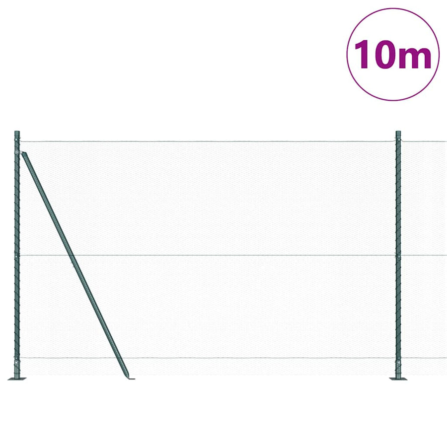 Afrasteringspaal Groen 10 x 1,5 m (13 mm gaas) Staal en PVC
