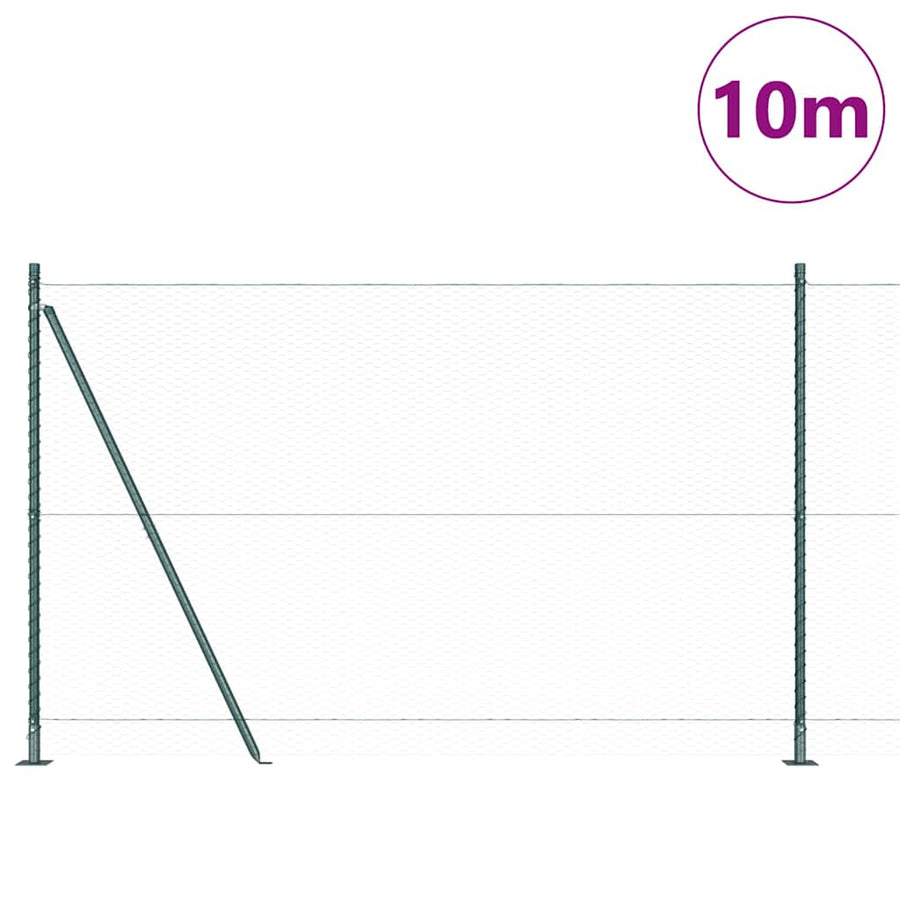 Afrasteringspaal Groen 10 x 1,5 m (25 mm gaas) Staal en PVC