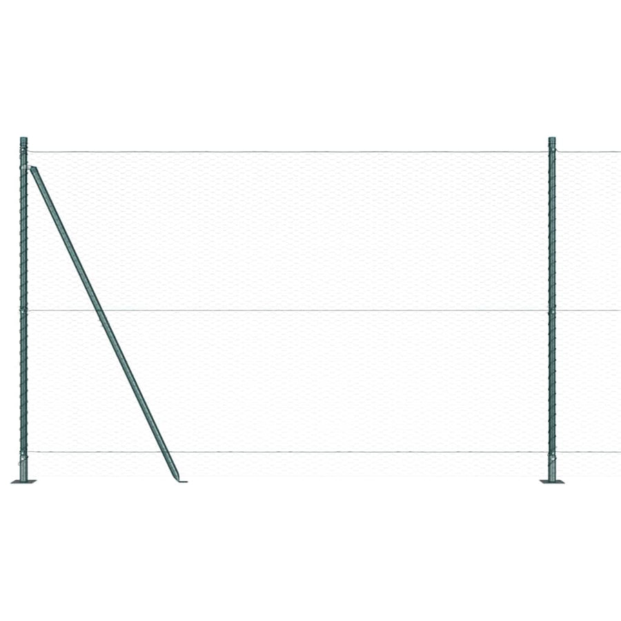 Afrasteringspaal Groen 10 x 1,6 m (25 mm gaas) Staal en PVC