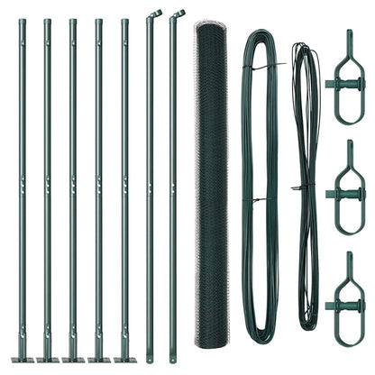 Afrasteringspaal Groen 10 x 1,6 m (25 mm gaas) Staal en PVC