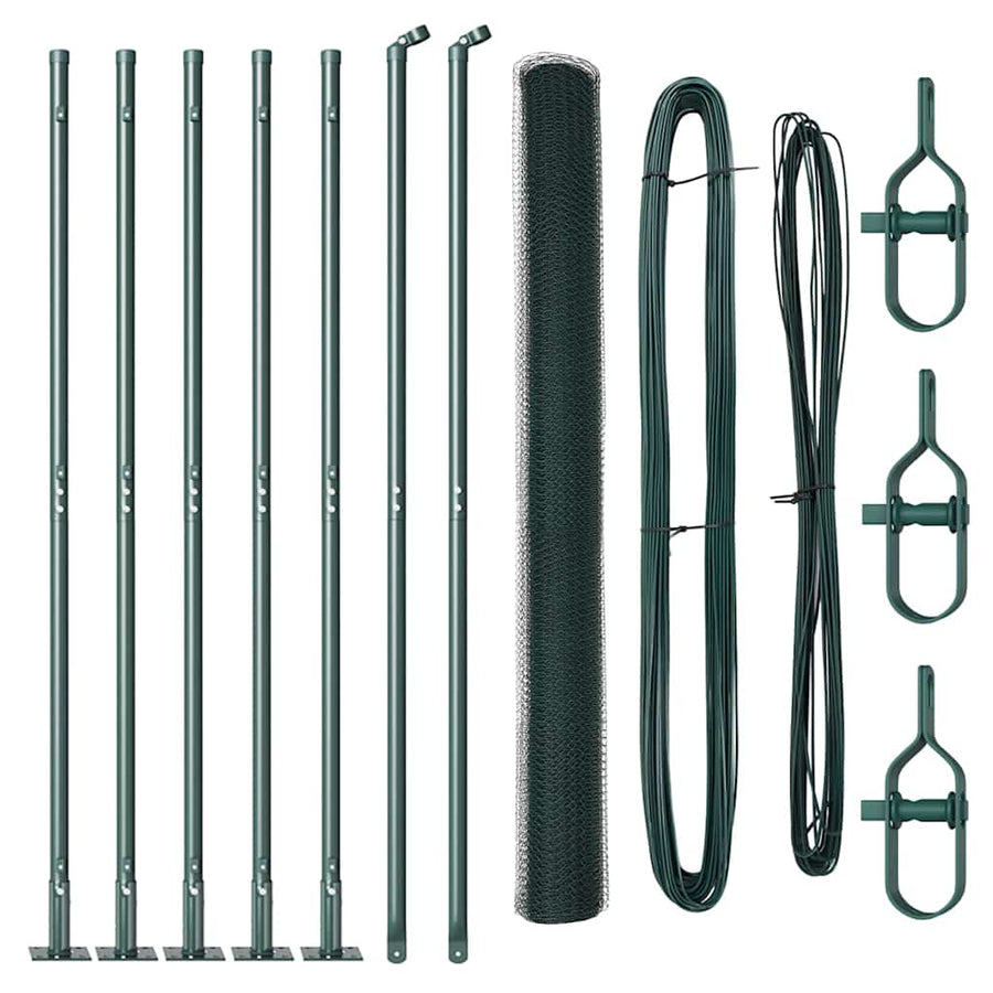 Afrasteringspaal Groen 10 x 1,6 m (25 mm gaas) Staal en PVC