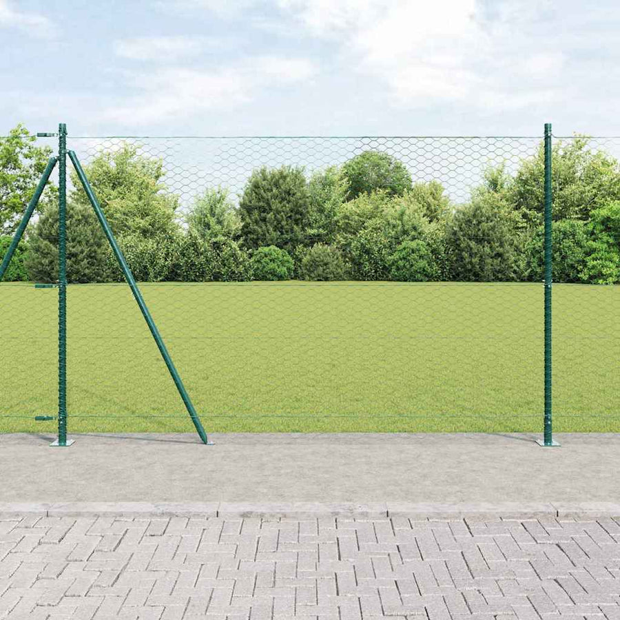 Afrasteringspaal Groen 10 x 1,6 m (36 mm gaas) Staal en PVC