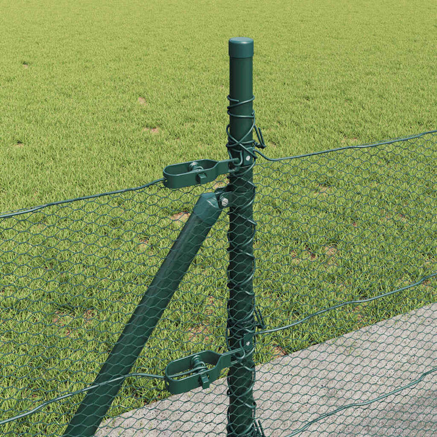 Afrasteringspaal Groen 25 x 0,4 m (13 mm gaas) Staal en PVC