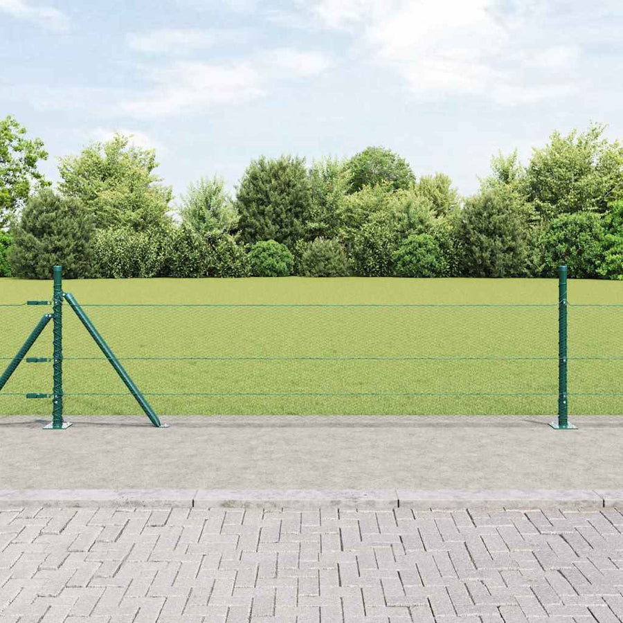 Afrasteringspaal Groen 25 x 0,4 m (13 mm gaas) Staal en PVC