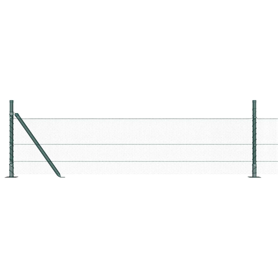 Afrasteringspaal Groen 25 x 0,4 m (13 mm gaas) Staal en PVC