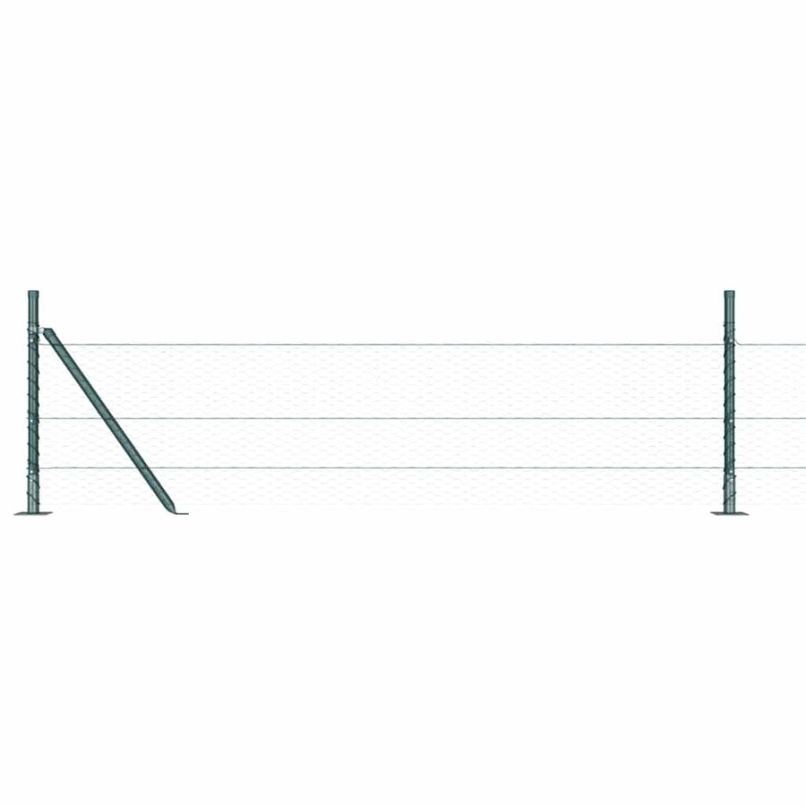 Afrasteringspaal Groen 25 x 0,4 m (25 mm gaas) Staal en PVC