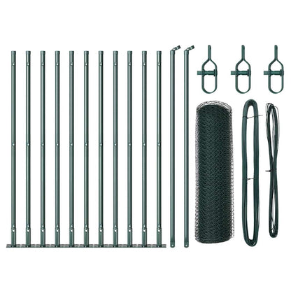 Afrasteringspaal Groen 25 x 0,4 m (25 mm gaas) Staal en PVC