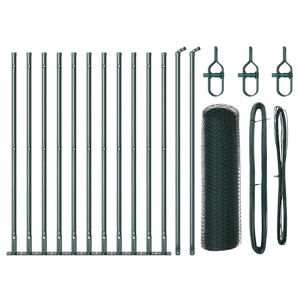 Afsluitset Set van 2 Bosgroen Poedergecoat Staal 25 x 0.5 m