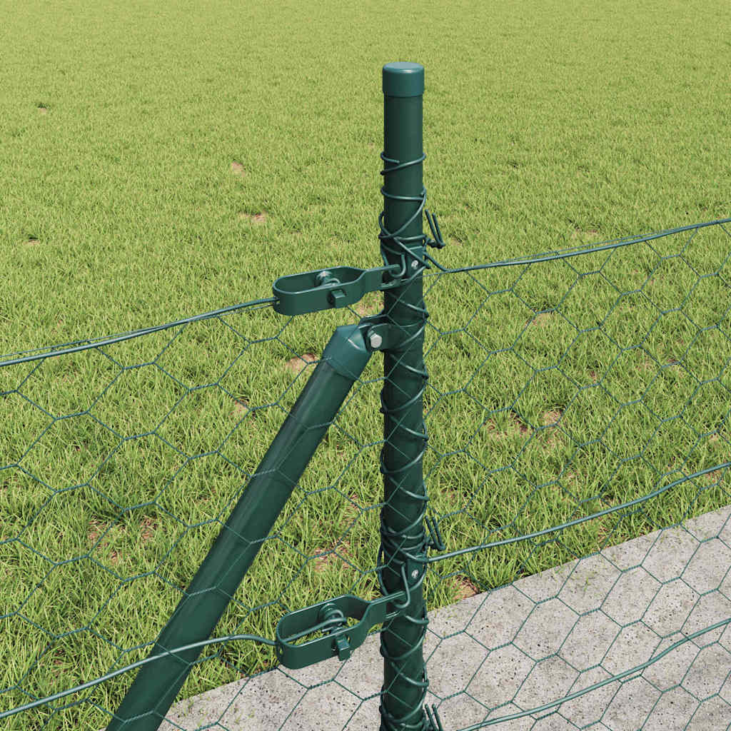 Hecke met palen Groen 0,5 x 25 m PVC-gecoat staal