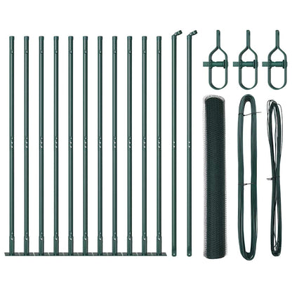 Afrasteringspaal Groen 25 x 0,8 m (25 mm gaas) Staal en PVC