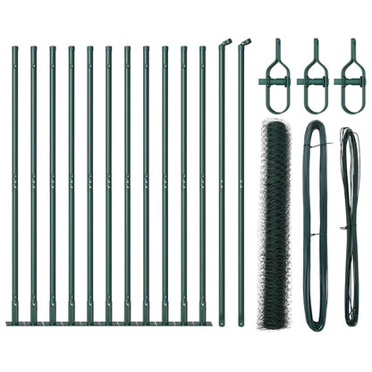 Afrasteringspaal Groen 25 x 0,8 m (50 mm gaas) Staal en PVC