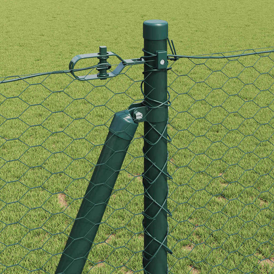 Hecke met palen Groen 1.2 x 25 m PVC-gecoat staal