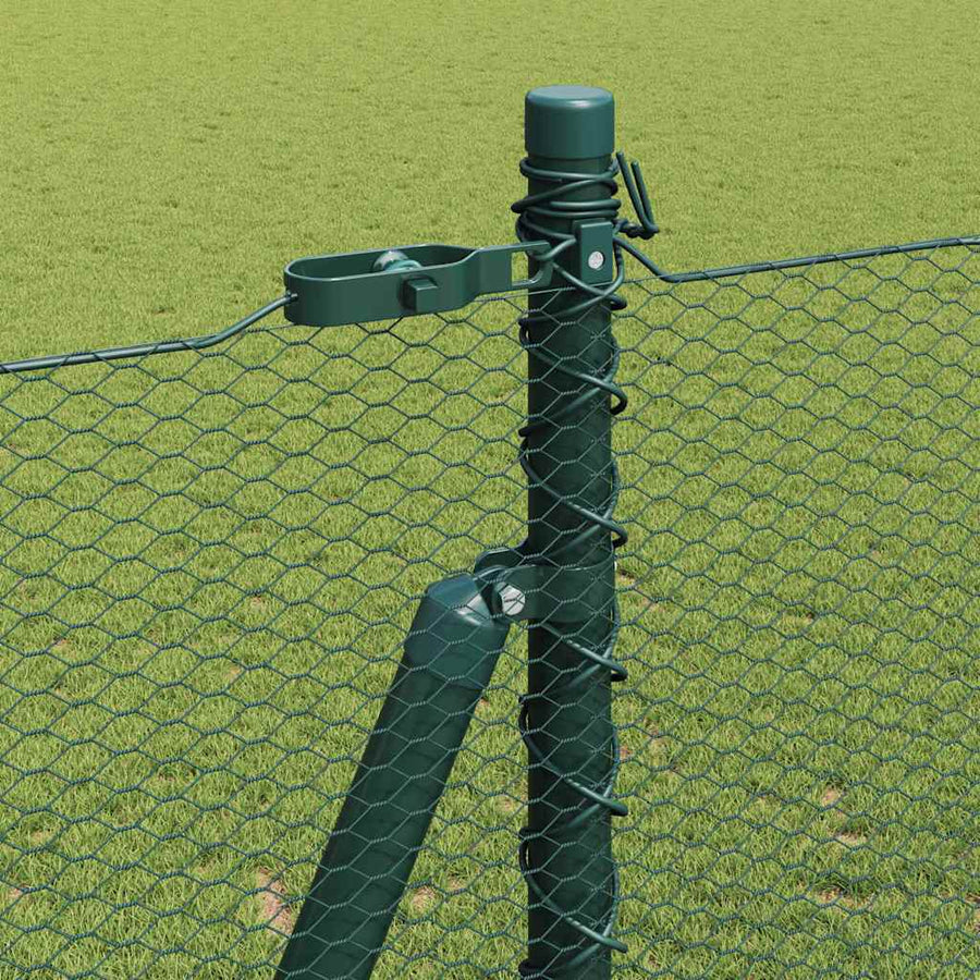 Afrasteringspaal Groen 25 x 1,4 m (13 mm gaas) Staal en PVC